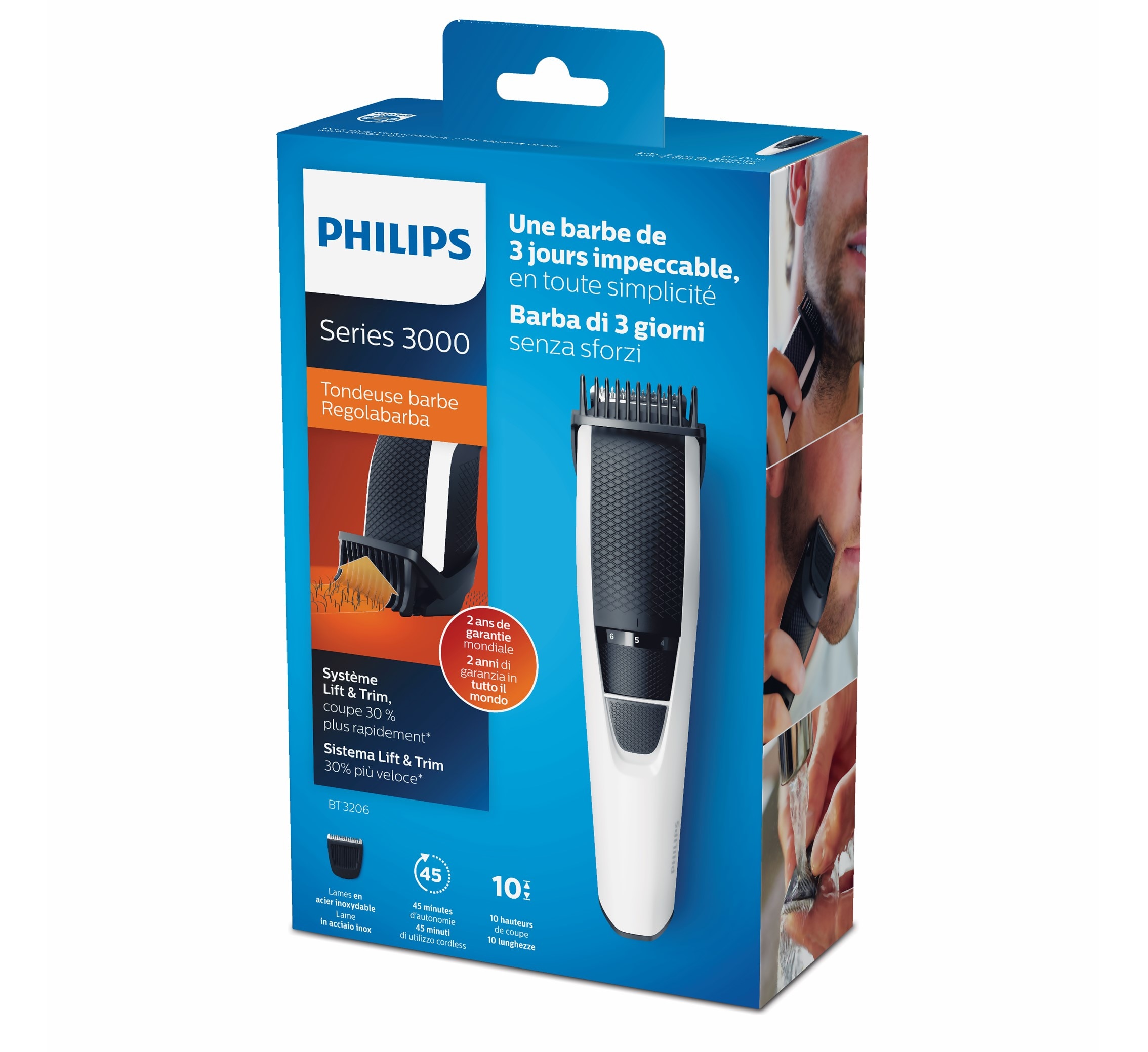Imagen 10 de Barbero Philips S3000 con 10 posiciones de ajuste - Blanco / Negro Blanco / Negro