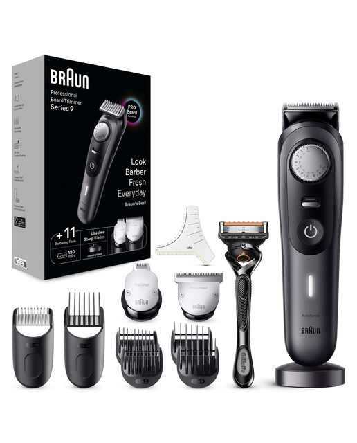 Recortadora profesional de barba Braun Series 9 BT9441, con accesorios de barbero y 180 minutos de autonomía 7