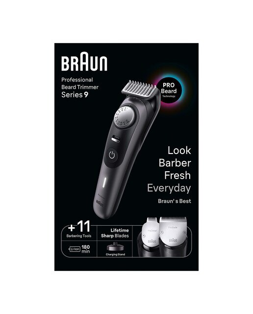 Recortadora profesional de barba Braun Series 9 BT9441, con accesorios de barbero y 180 minutos de autonomía 8