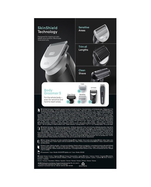 Aparador Corporal Braun Series 5 BG5360 Tecnologia SkinShield para Rosto e Corpo Multi-Zonas - Autonomia 100 min - Preto Preto-8