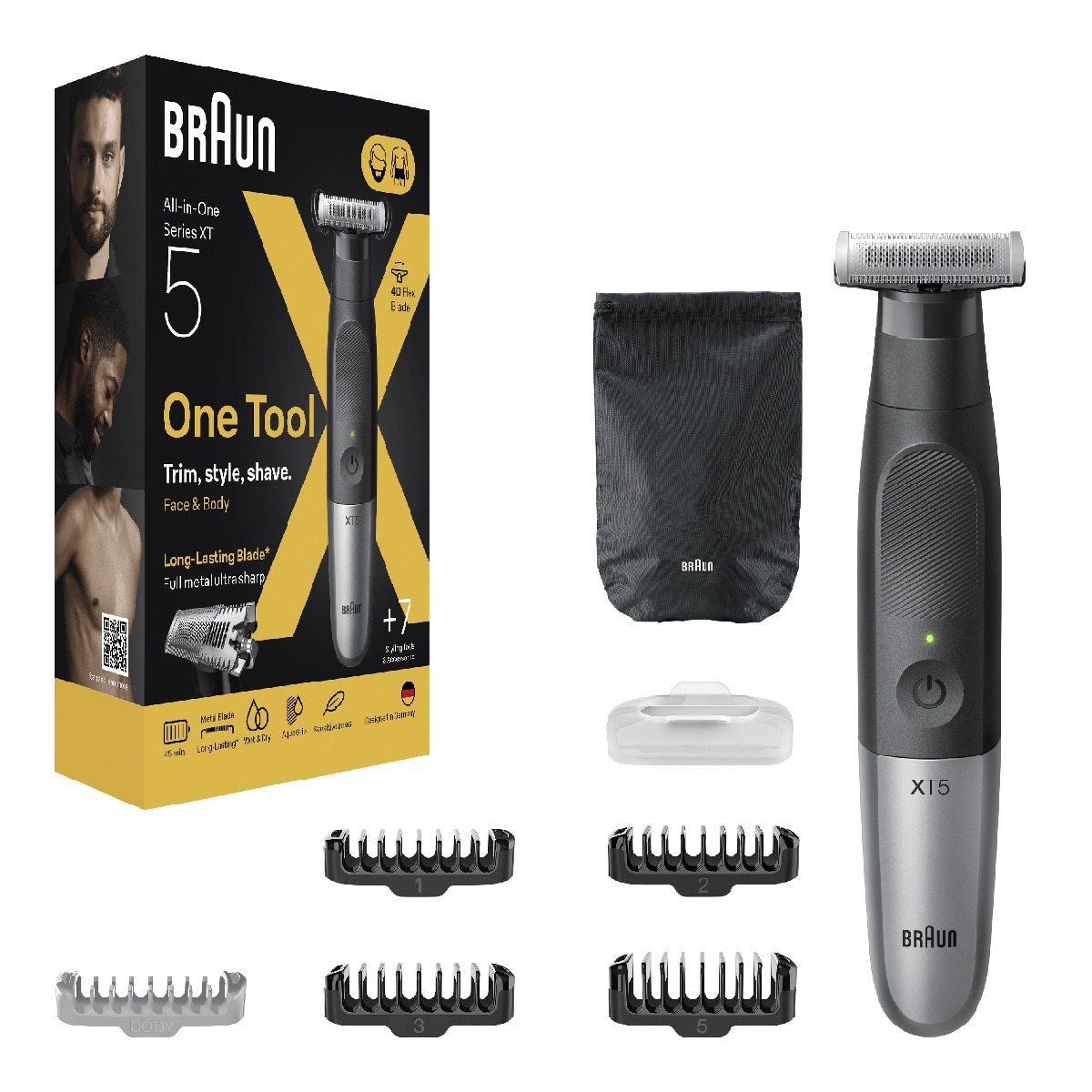 Recortadora corporal  Braun Series X XT5100 con lámina 4D Gris-3