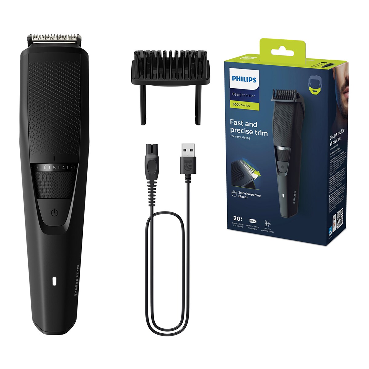 Barbero Philips Series 3000, 20 posiciones de longitud, 60 min de autonomía 9
