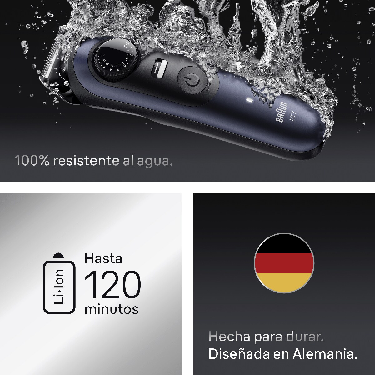 Recortadora Braun Series 7 BT7540 + 10 accesorios Azul-7