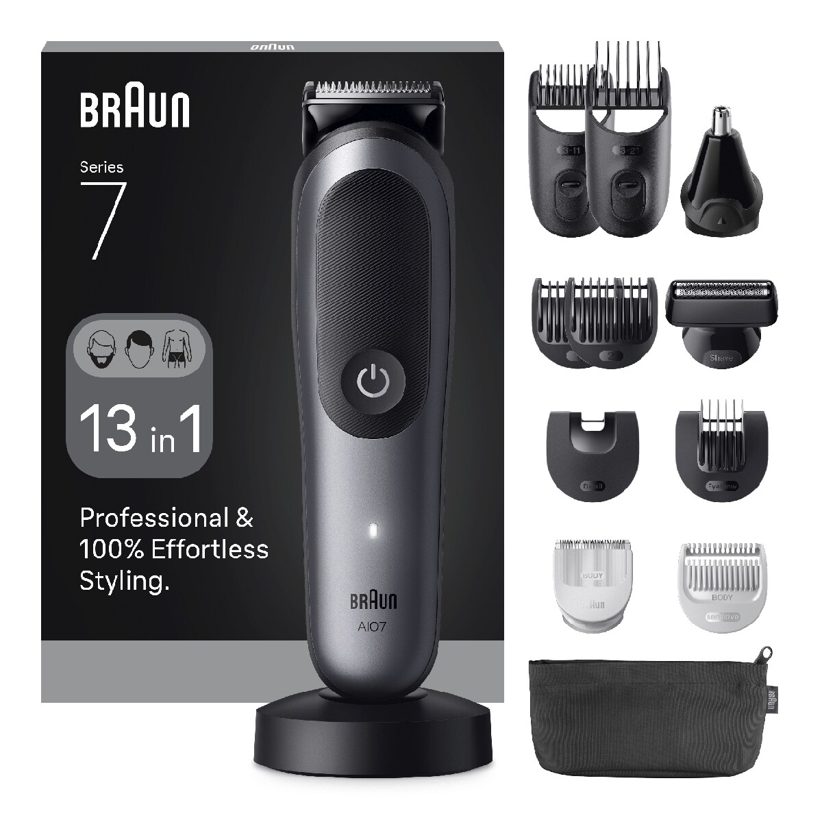 Recortadora Braun Series 7 AIO7560 Todo en uno Negro-2