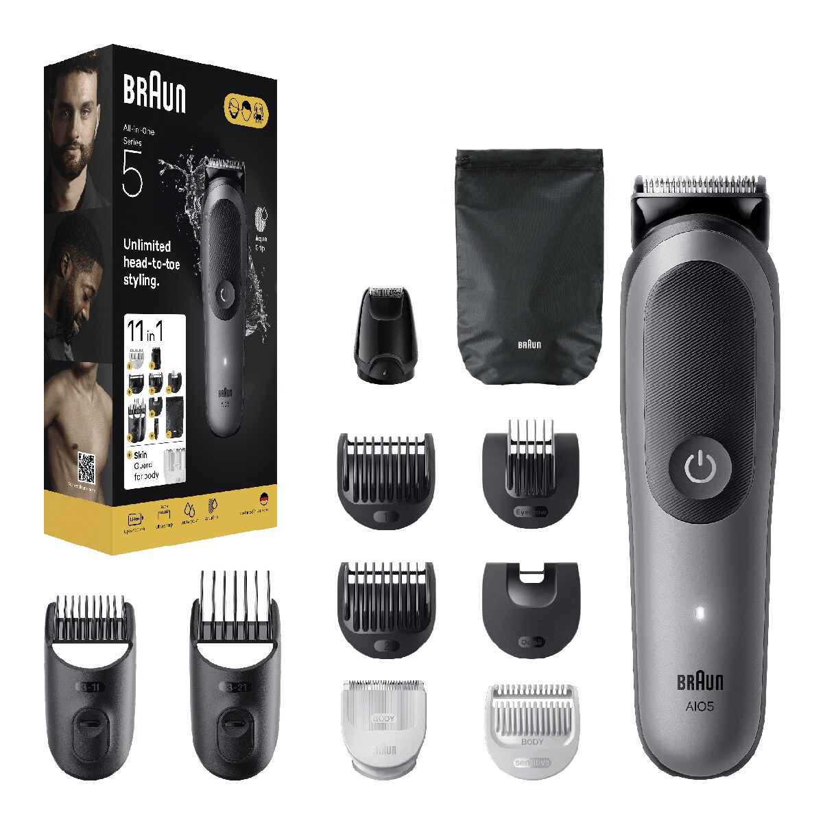 Aparador de Barba Braun Series AIO5560 Tudo em Um · Braun · El
