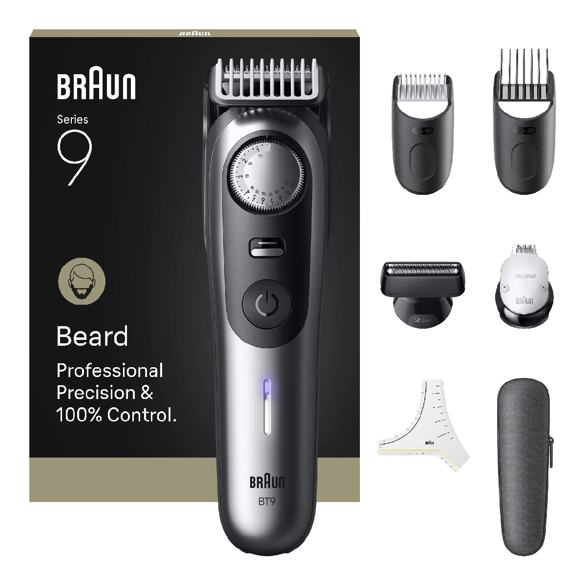 Recortadora Braun Series 9 BT9520 + 7 accesorios Gris-2