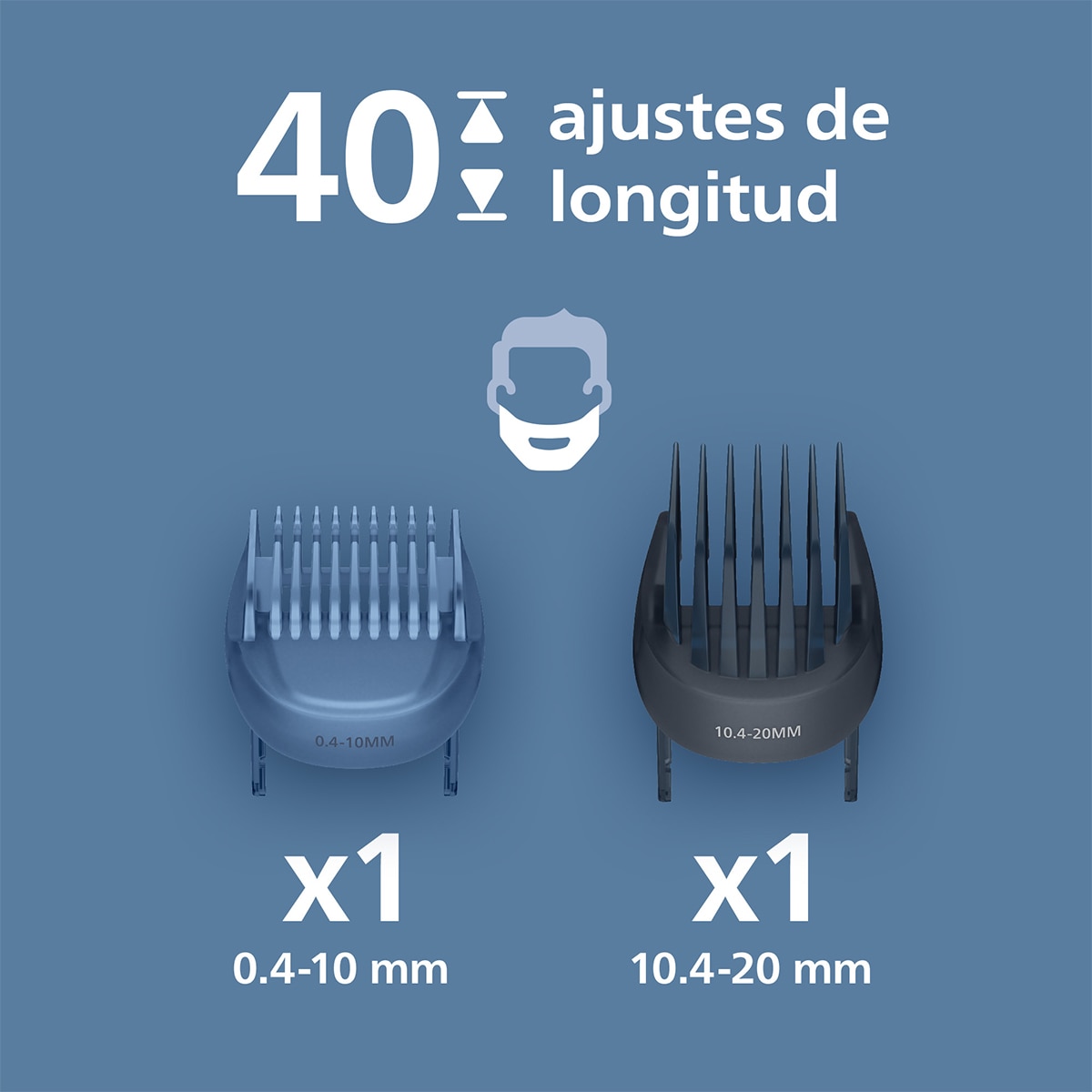 Barbero Philips Series 5000, recortadora de barba, 40 posiciones de longitud, 100 min autonomía Negro-3