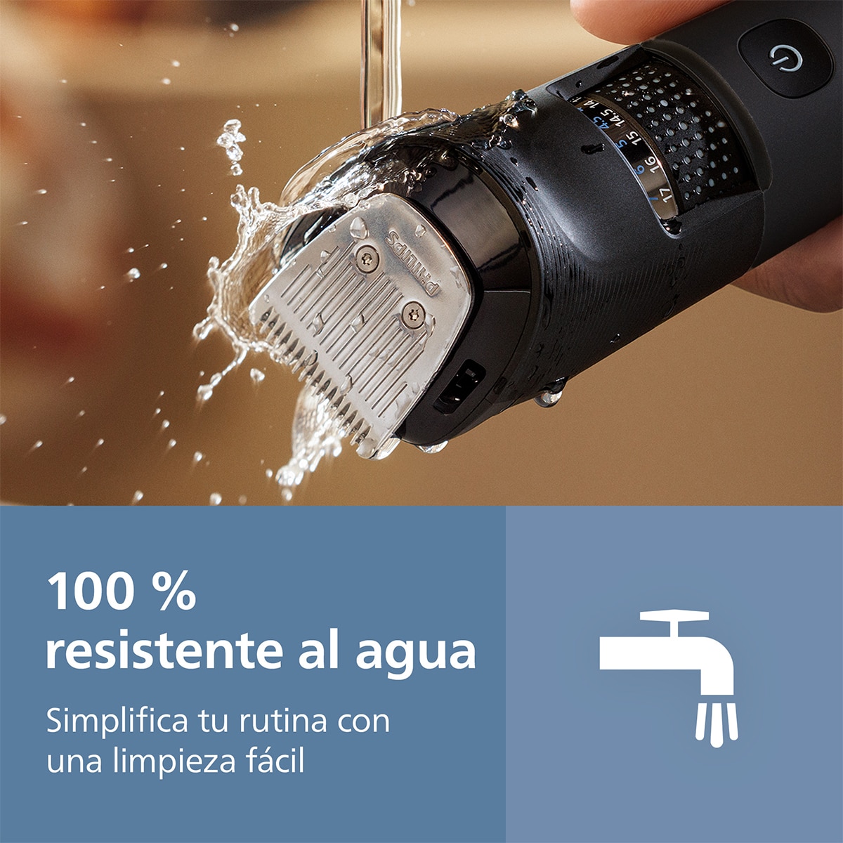 Barbero Philips Series 5000, recortadora de barba, 40 posiciones de longitud, 100 min autonomía Negro-9