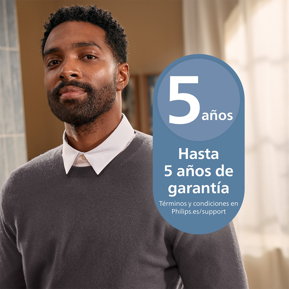 Barbero Philips Series 5000, recortadora de barba, 40 posiciones de longitud, 100 min autonomía Negro-10