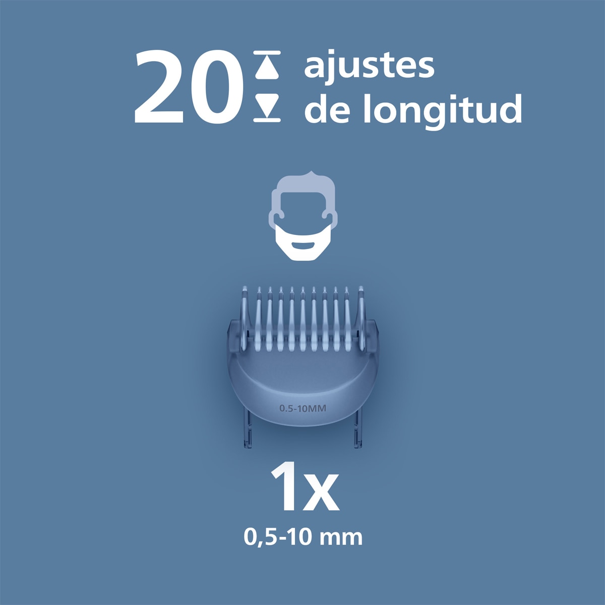 Barbero Philips Series 3000, recortadora de barba, 20 posiciones de longitud, 60 min autonomía Negro-2