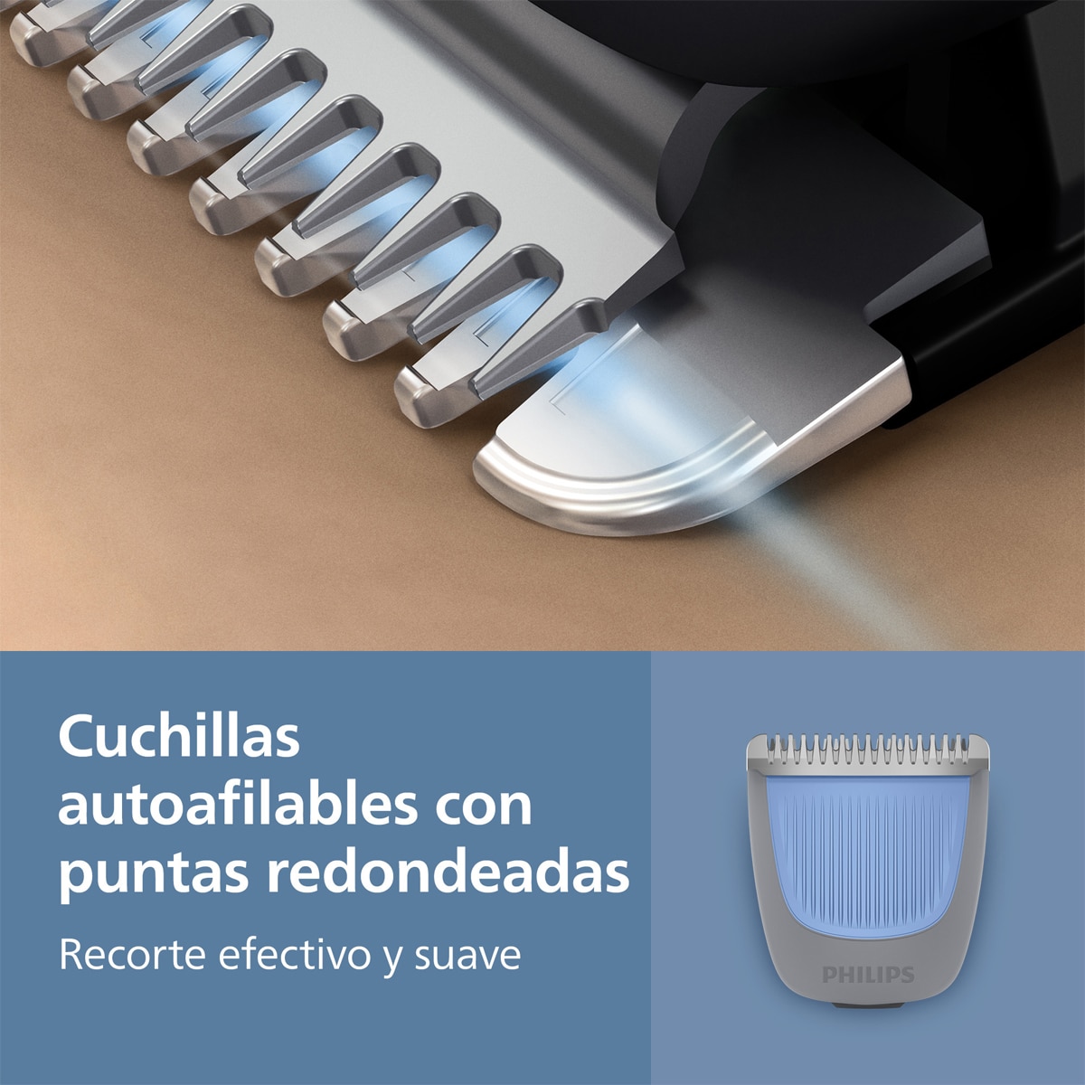 Barbero Philips Series 3000, recortadora de barba, 20 posiciones de longitud, 60 min autonomía Negro-4