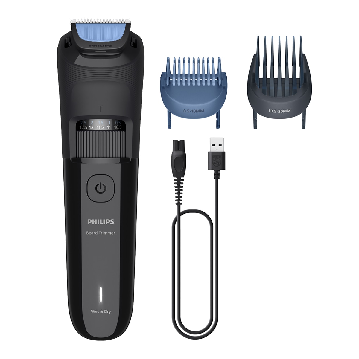 Philips – Barbero Philips Series 3000, recortadora de barba, 40 posiciones de longitud, 60 min autonomía.