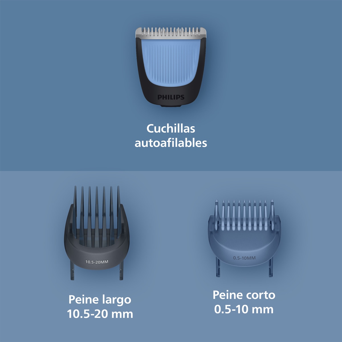 Barbero Philips Series 3000, recortadora de barba, 40 posiciones de longitud, 60 min autonomía Negro-4