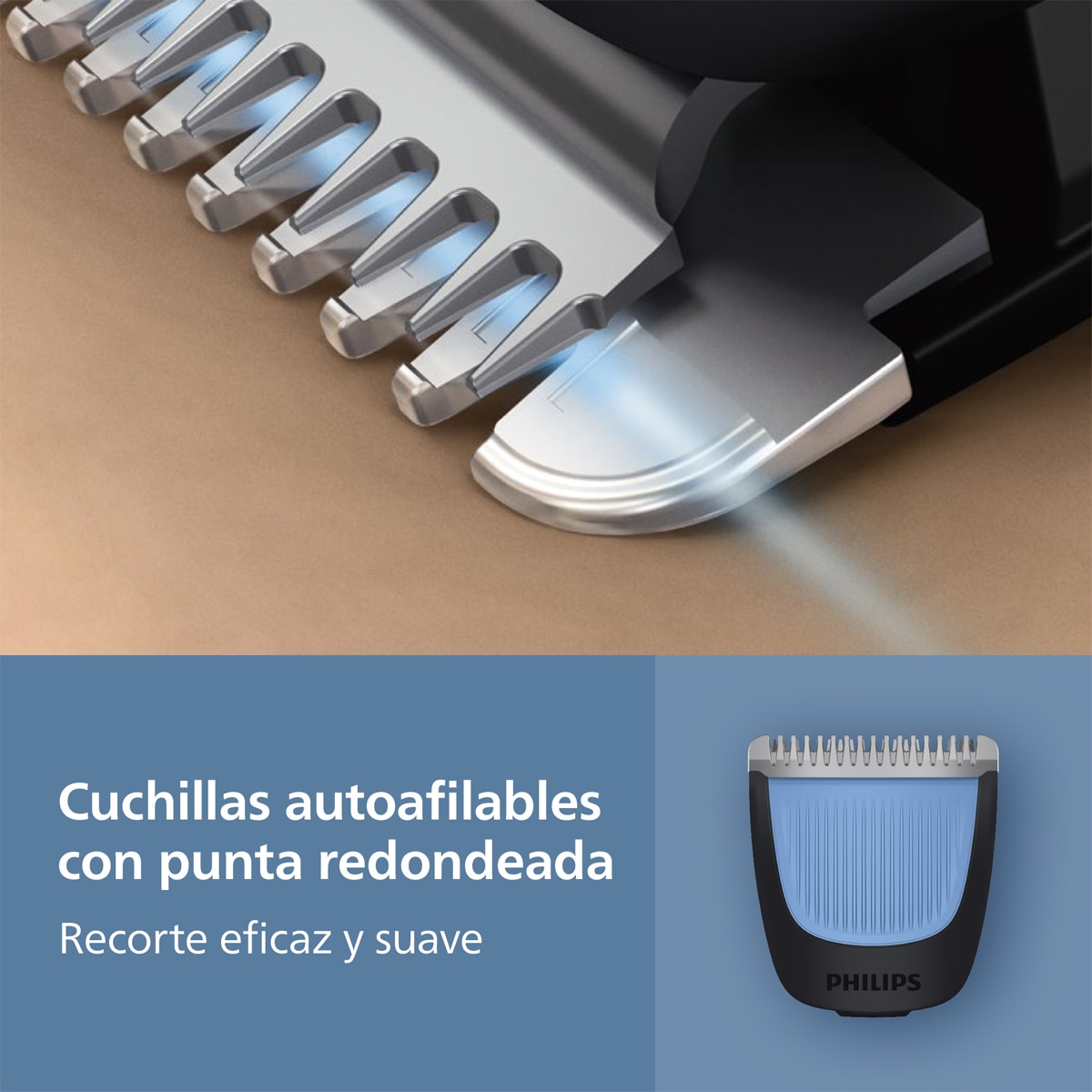 Barbero Philips Series 3000, recortadora de barba, 40 posiciones de longitud, 60 min autonomía Negro-5
