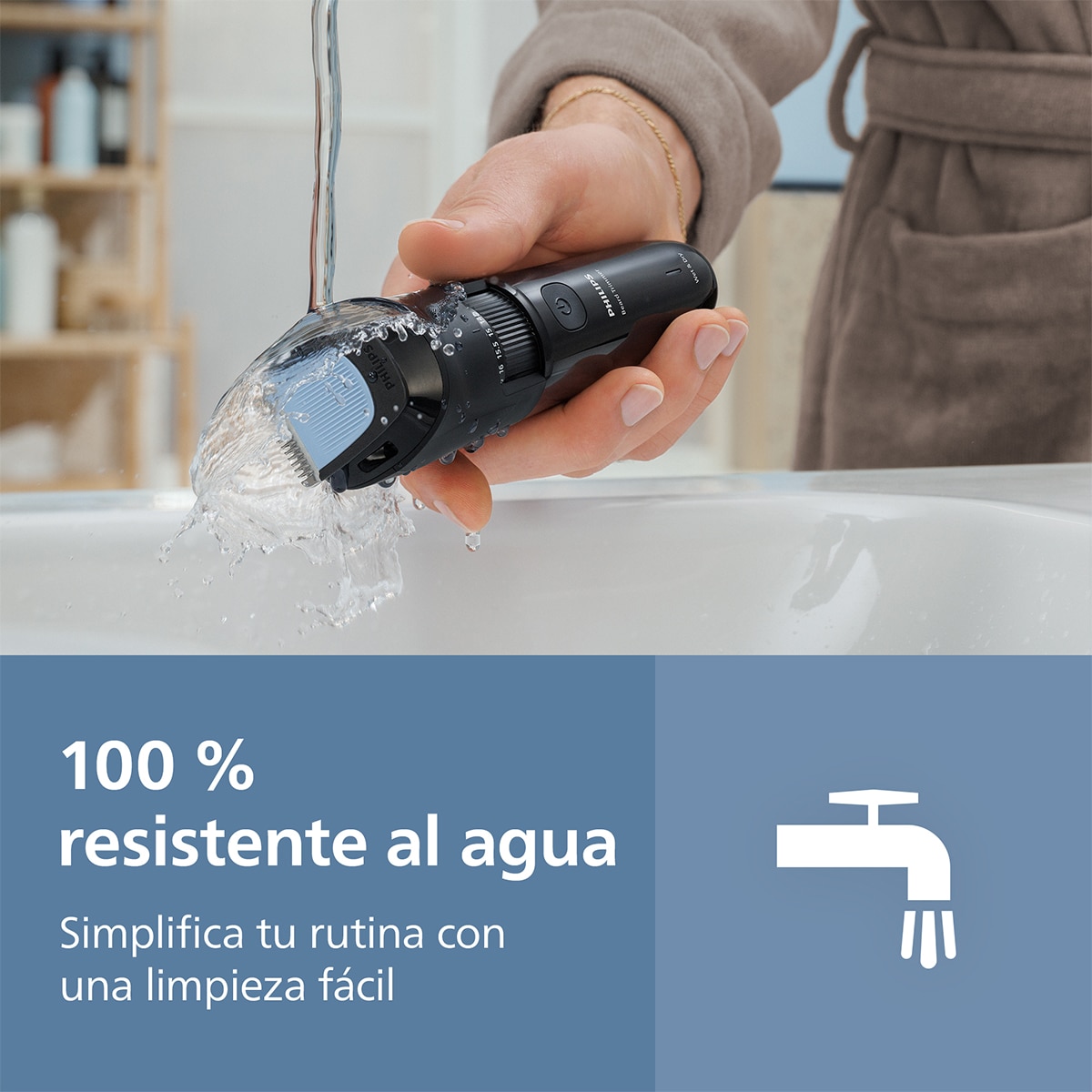 Barbero Philips Series 3000, recortadora de barba, 40 posiciones de longitud, 60 min autonomía Negro-8
