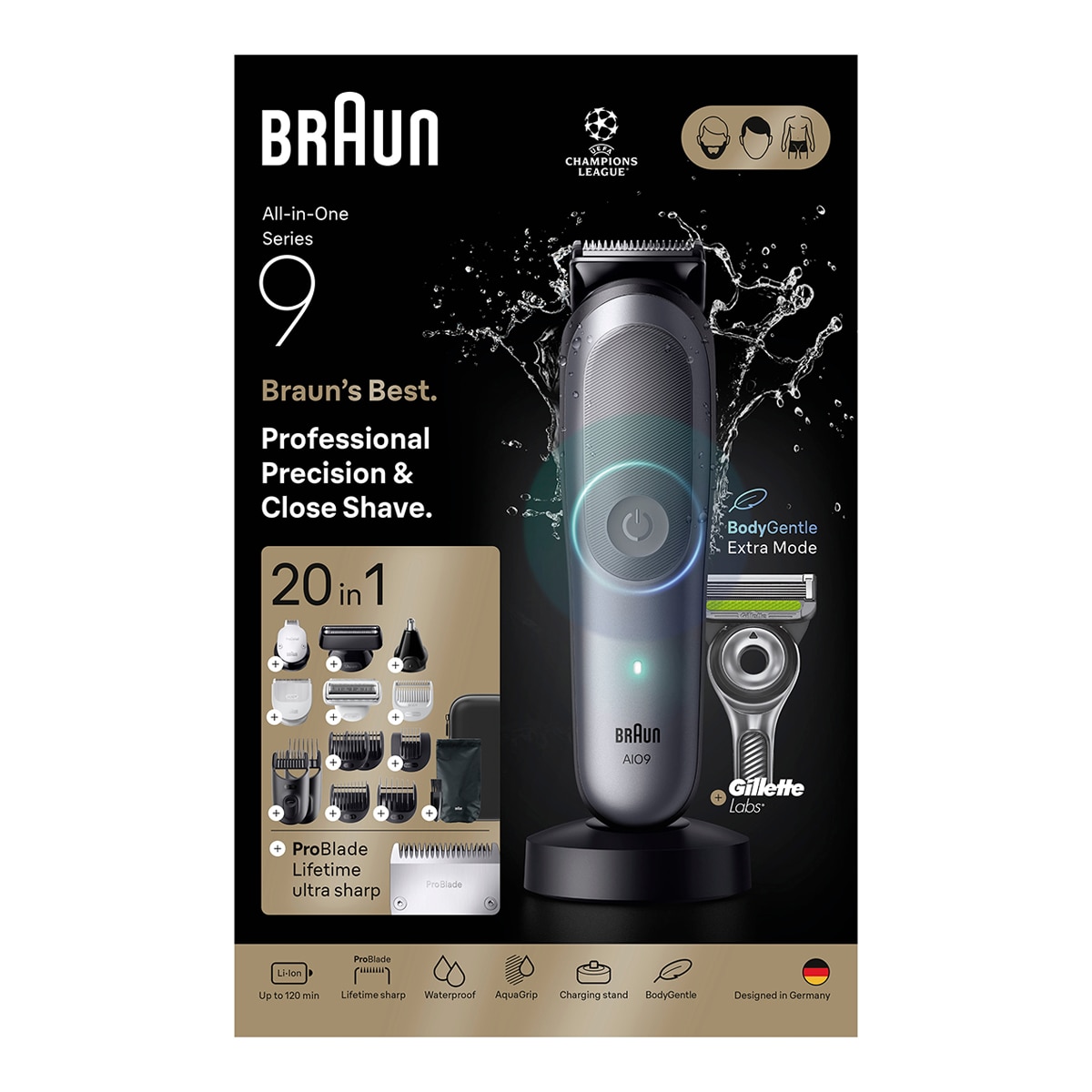 Afeitadora Braun Todo En Uno Series 9 AIO9540 - Gris Gris-2