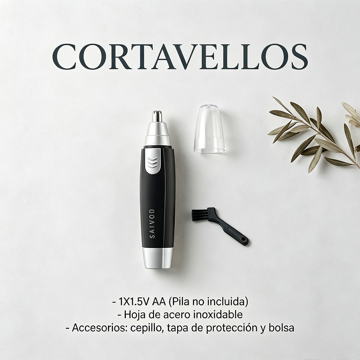 Aparador de Precisão Saivod CV-17 para Nariz e Orelhas - Preto e Aço Inox Preto / Aço Inox-3