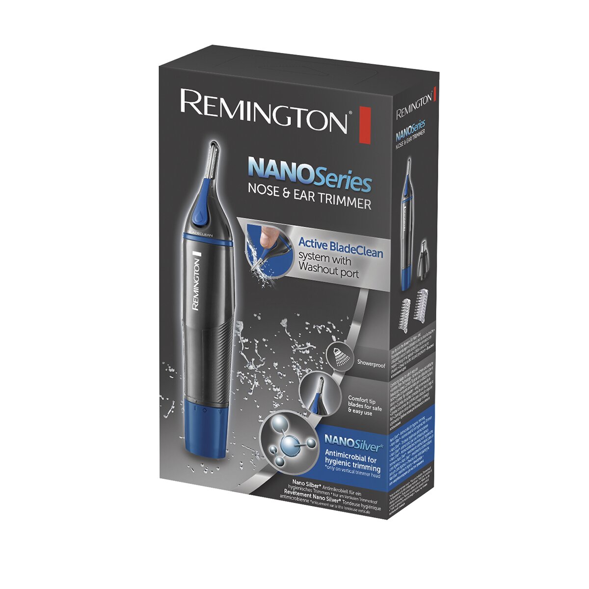 Recortador facial Remington NanoSeries NE3850 con sistema Active BladeClean con puerto de lavado Azul / Gris-2