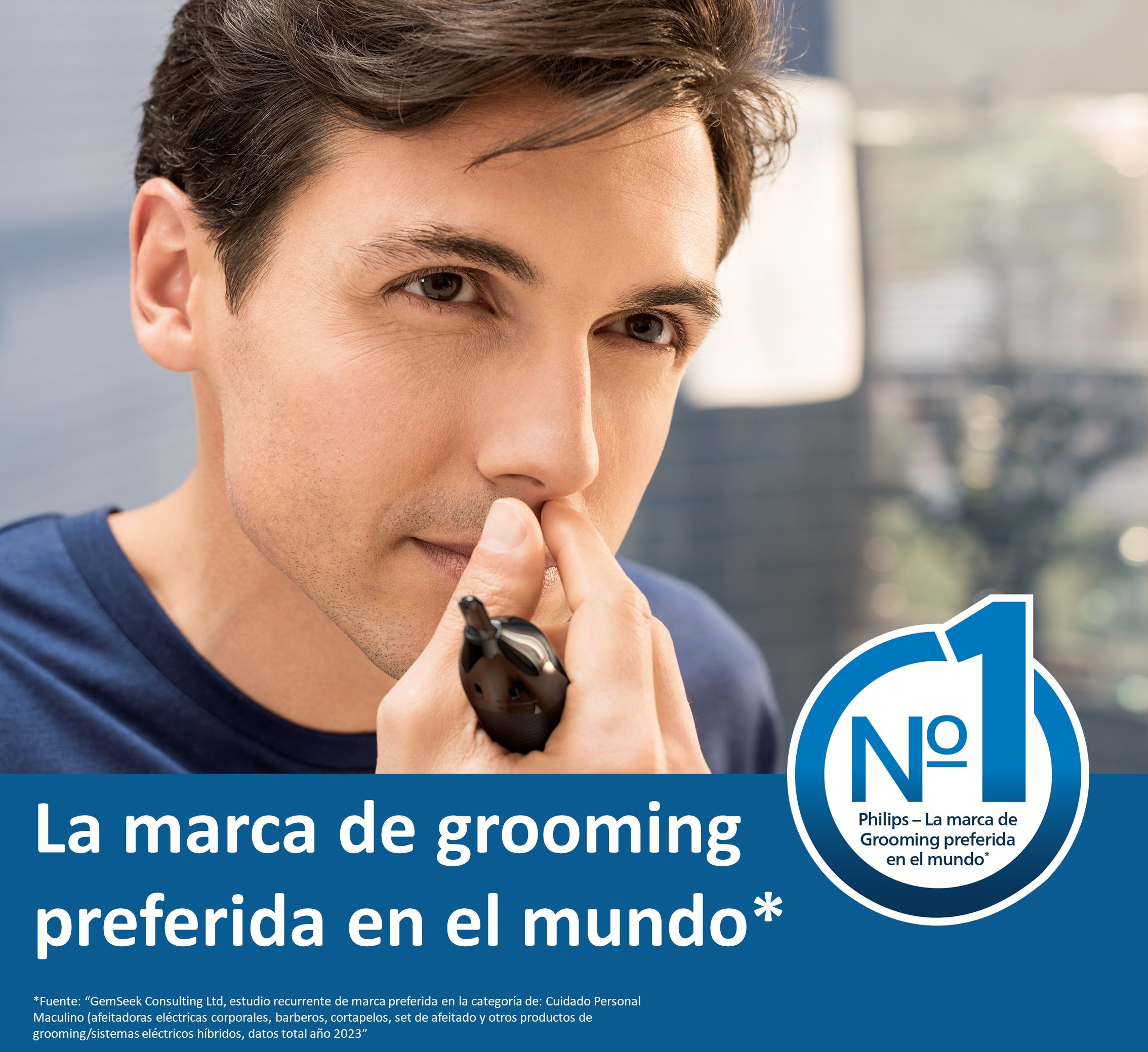 Cortapelos nariz, orejas y cejas Philips Serie 3000, lavable y con pilas Negro-2