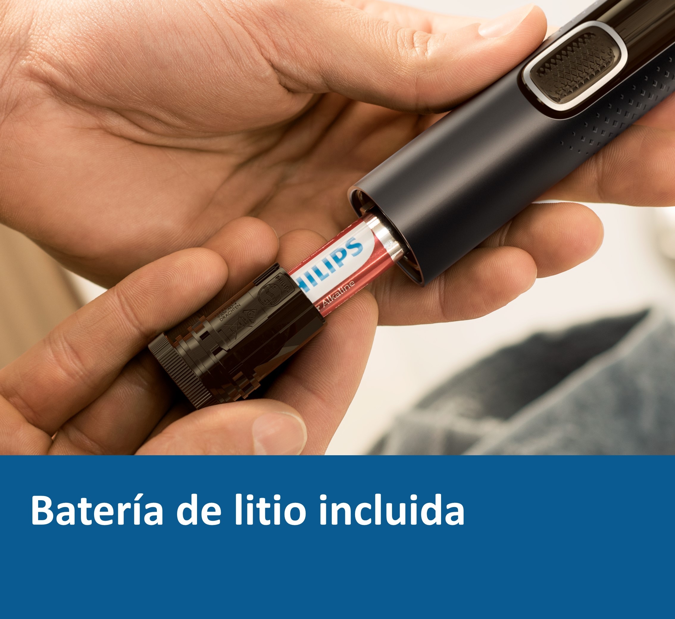 Cortapelos nariz, orejas y cejas Philips Serie 3000, lavable y con pilas Negro-5