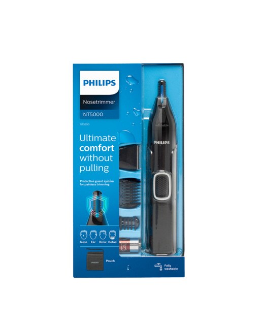 Cortapelos de nariz, orejas y cejas Philips Serie 5000, 3 peines guía y recortador facial Negro-8