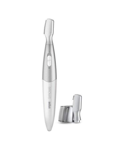 Braun - Braun FG1106 Mini Recortadora De Precisión Para Cejas, Blanca-Plateada.