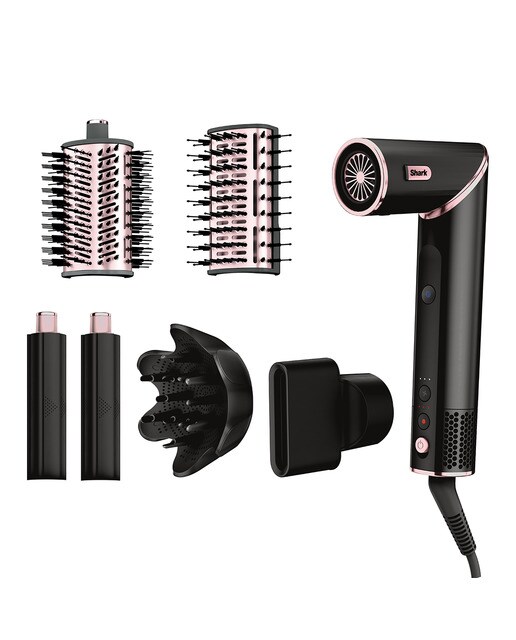 Imagem 0 de Secador e Modelador de Cabelo Shark HD440EU FlexStyle 5 em 1 de 1400 W - Preto e Rosa Dourado