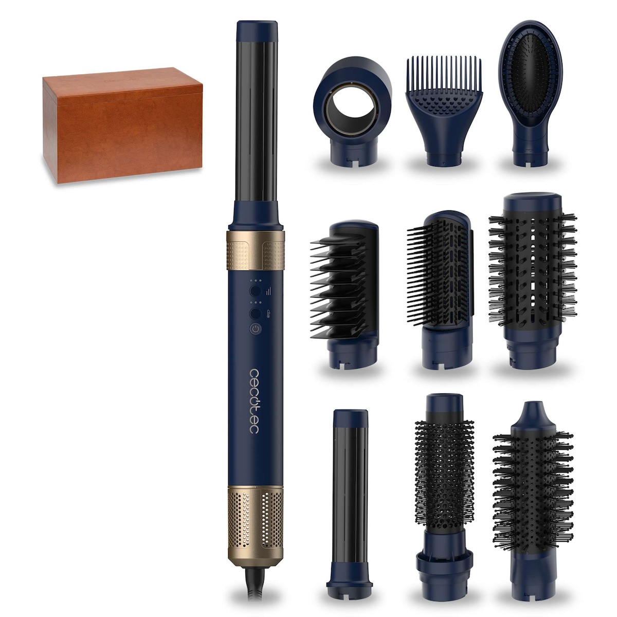 Moldeador de pelo Cecotec Bamba CeramicCare 10in1 AirGlam Blue multifunción 10 en 1 con tecnología Coanda Negro-3