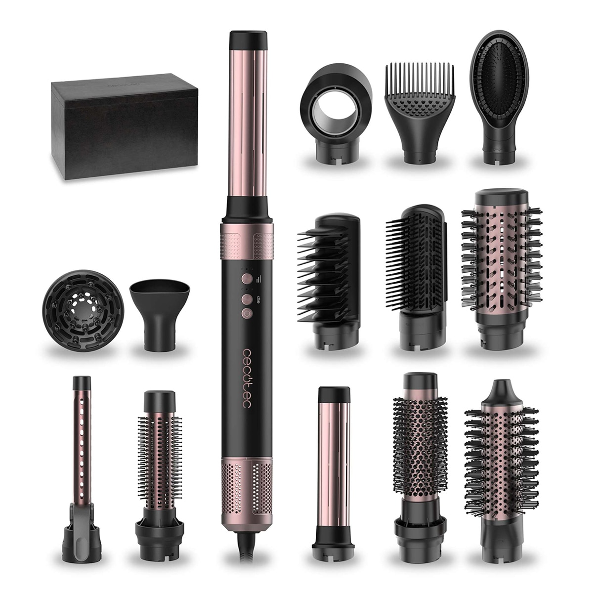 Moldeador de pelo Cecotec Bamba CeramicCare 14in1 AirGlam Black Negro-1