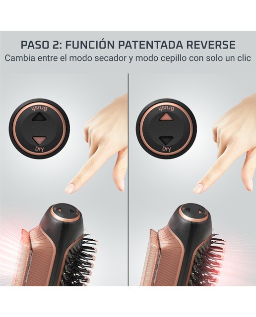 Moldeador Rowenta Reverso secador y cepillo 2 en 1 - Negro Negro-5