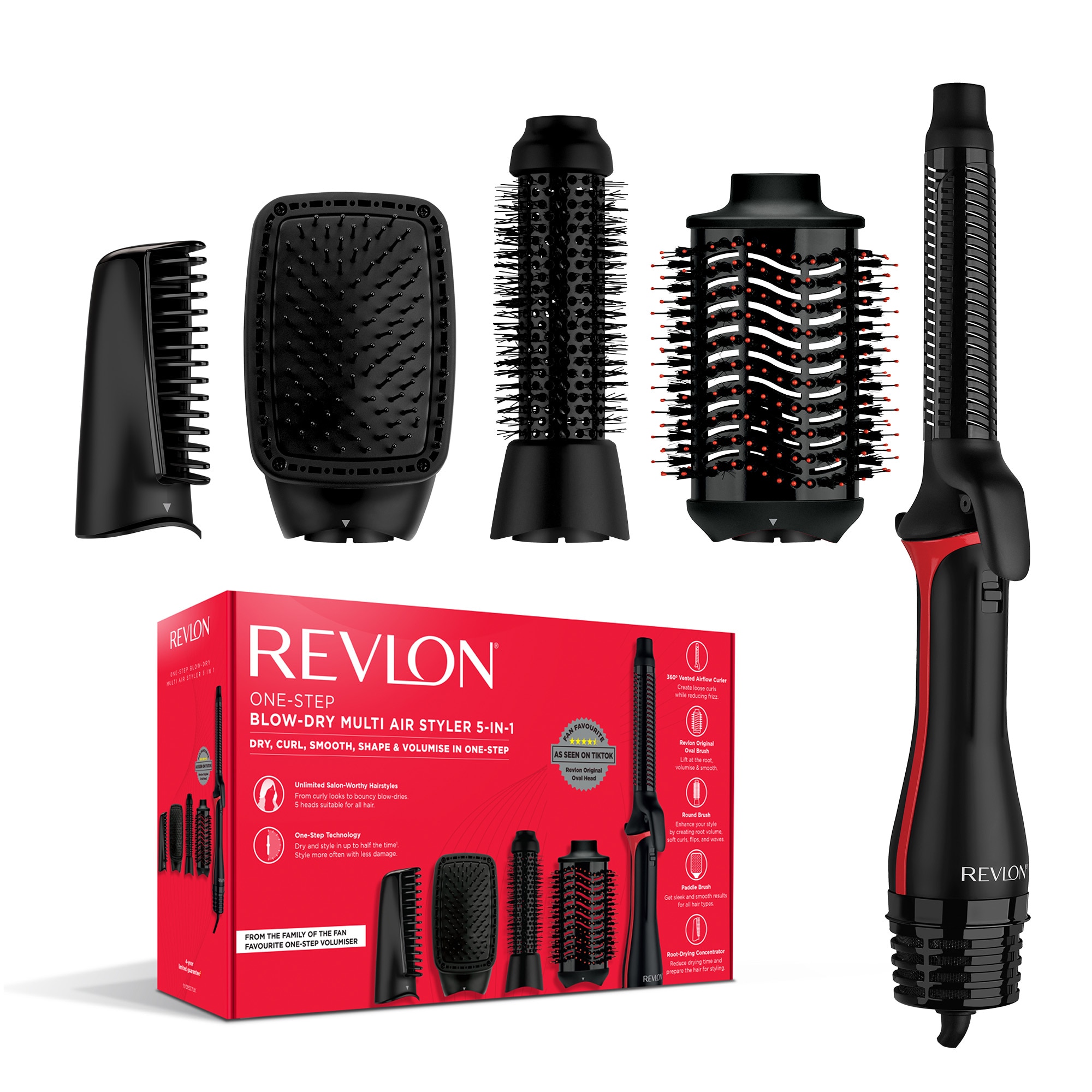 Imagen 2 de Cepillo Secador Moldeador Revlon RVDR 5371 One Step Multi "5 en 1" - Negro Negro