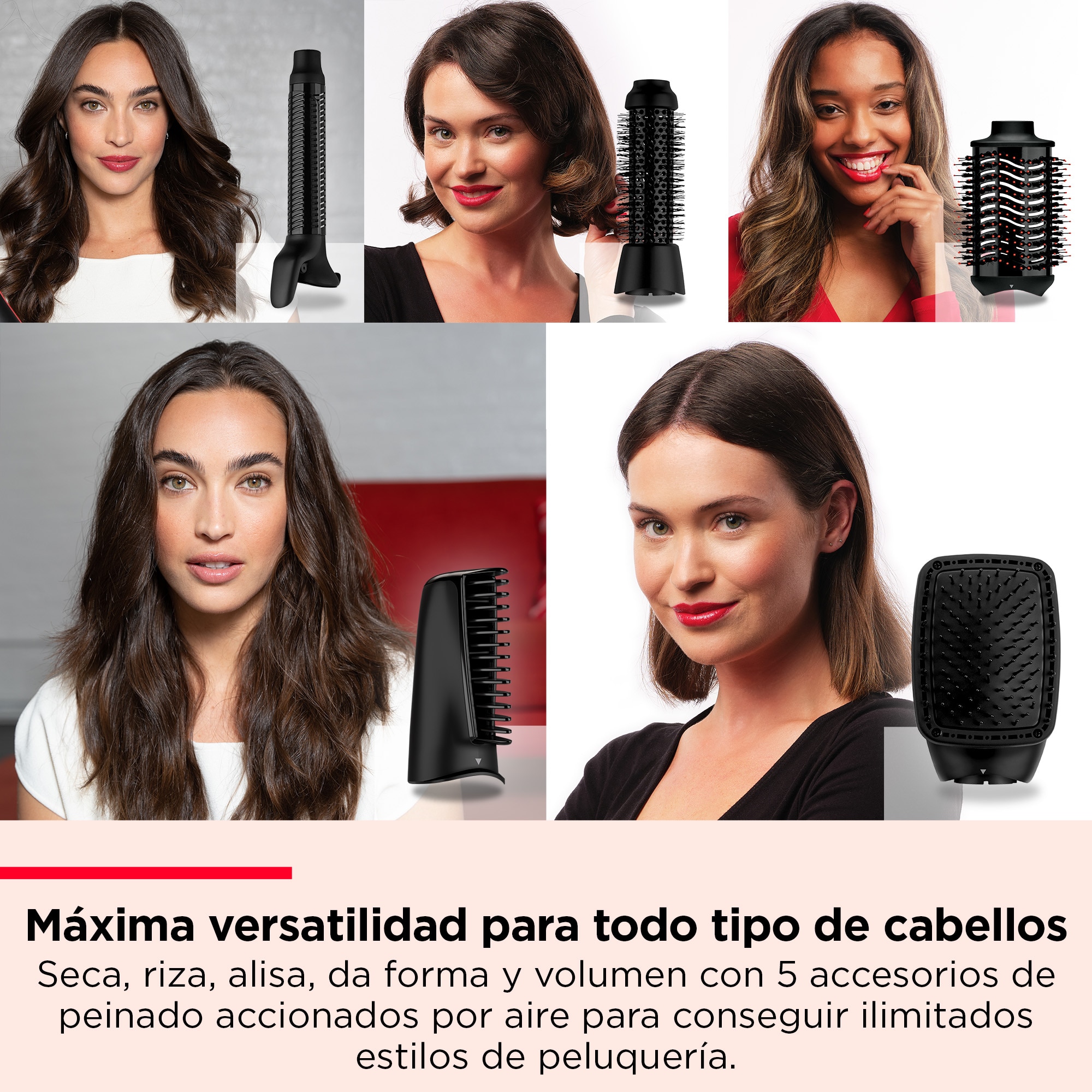 Imagen 4 de Cepillo Secador Moldeador Revlon RVDR 5371 One Step Multi "5 en 1" - Negro Negro