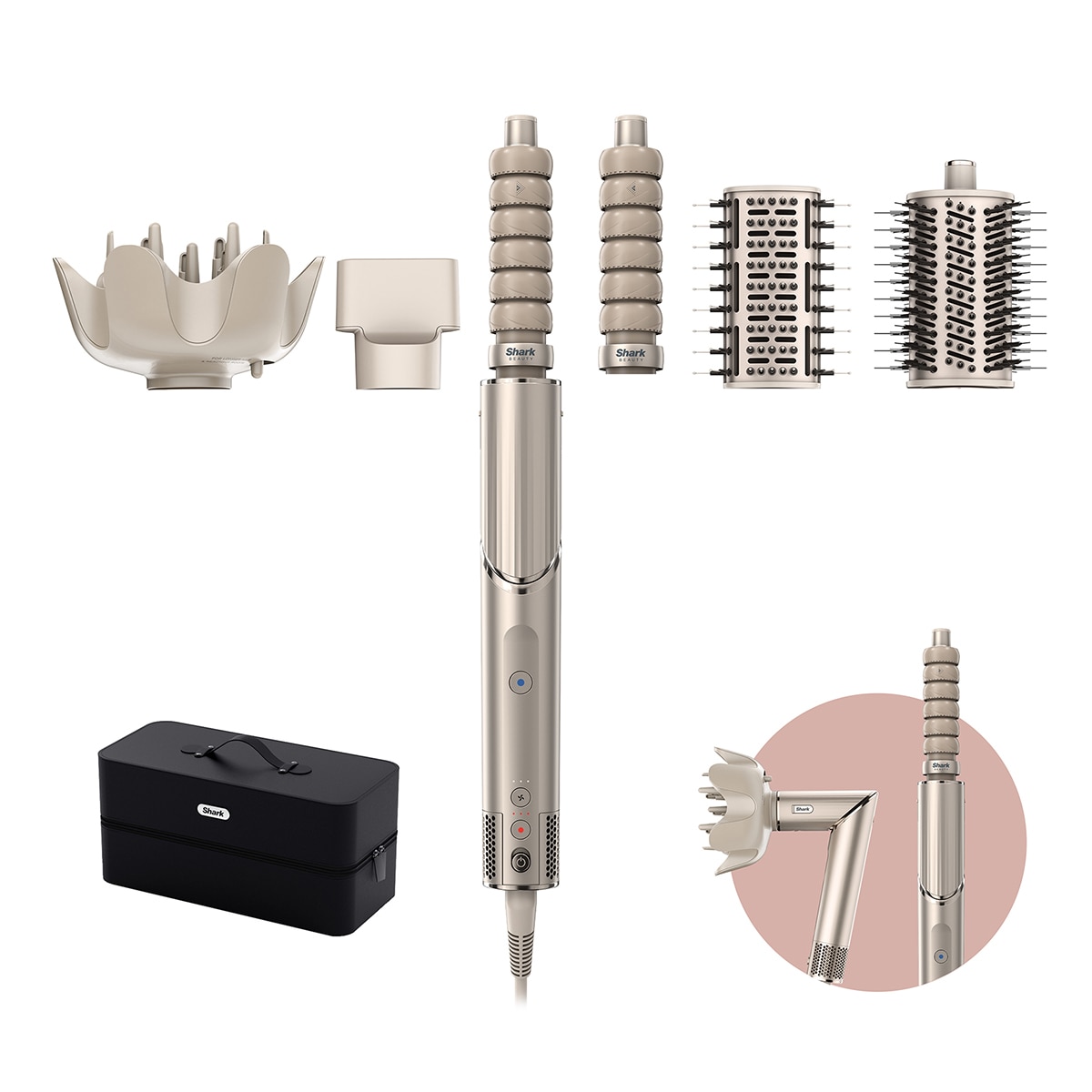 Modelador e Secador de Cabelo Shark FlexStyle HD446SLEU, 5 em 1 - Champanhe 2
