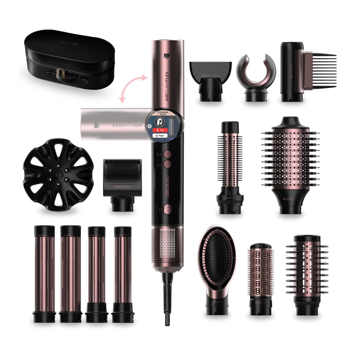 Imagen 0 de Moldeador Cecotec AirGlam 14 en 1 Flex con función flex y pantalla digital