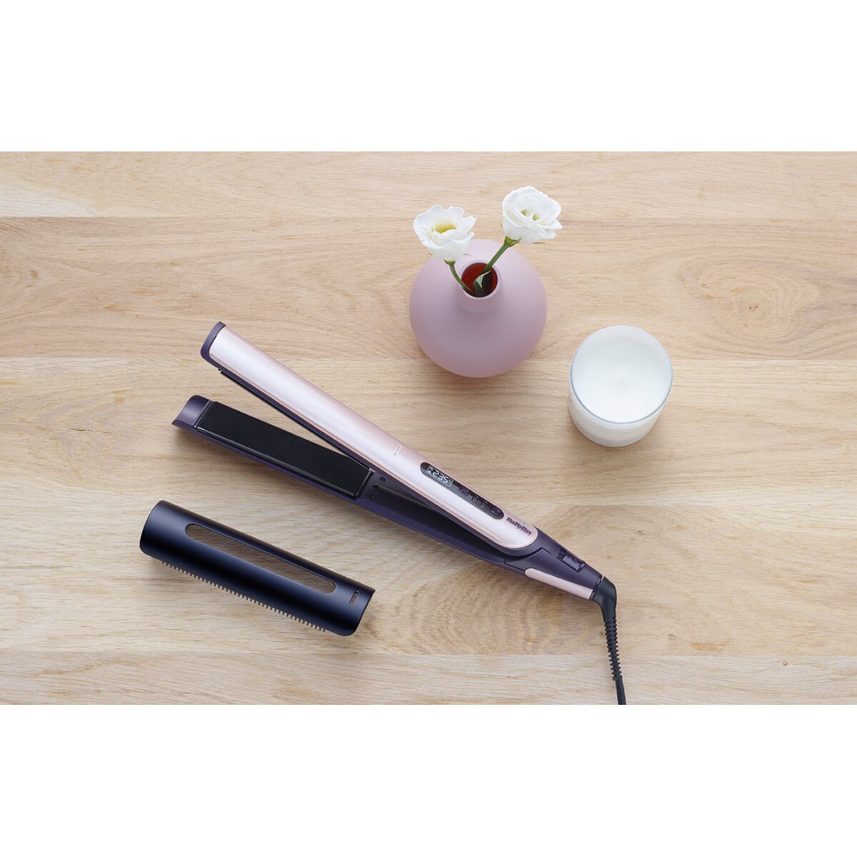 Plancha de pelo BaByliss Sensitive Pearl ST460E con revestimiento Deep Black Ceramic - Perla Perla-2