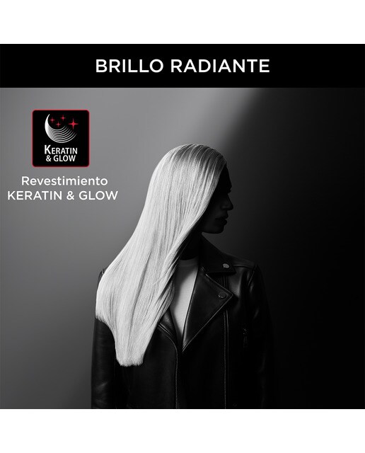 Plancha de pelo Rowenta Optiliss x Karl Lagerfeld con revestimiento Keratin & Glow Negro-4