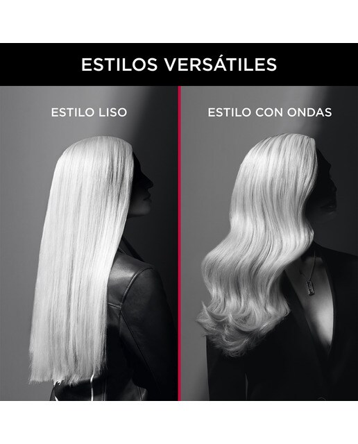 Plancha de pelo Rowenta Optiliss x Karl Lagerfeld con revestimiento Keratin & Glow Negro-7