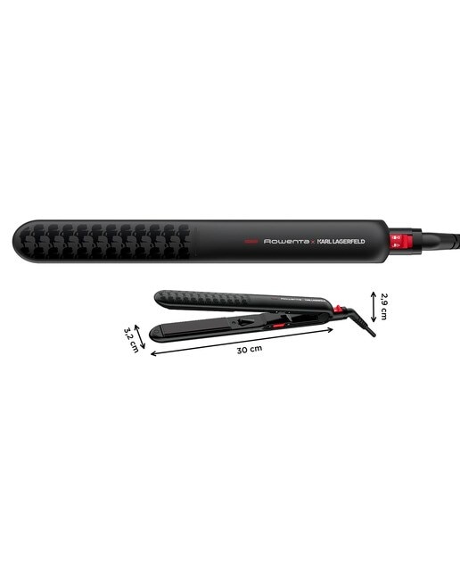 Plancha de pelo Rowenta Optiliss x Karl Lagerfeld con revestimiento Keratin & Glow Negro-8