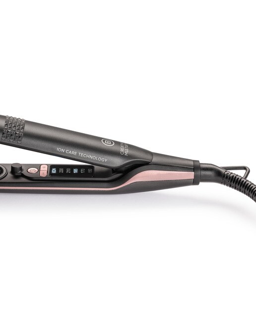 Plancha de pelo Bellissima Creativity multistyle con cerámica diamond y queratina Gris / Rosa-4