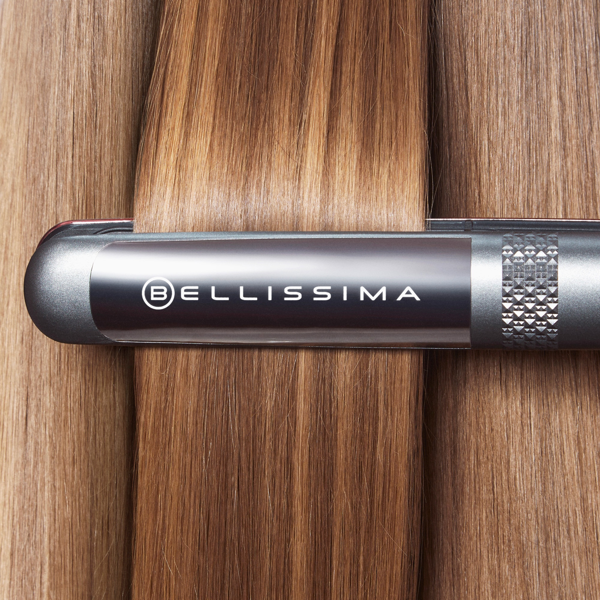 Plancha de pelo Bellissima Creativity multistyle con cerámica diamond y queratina Gris / Rosa-8