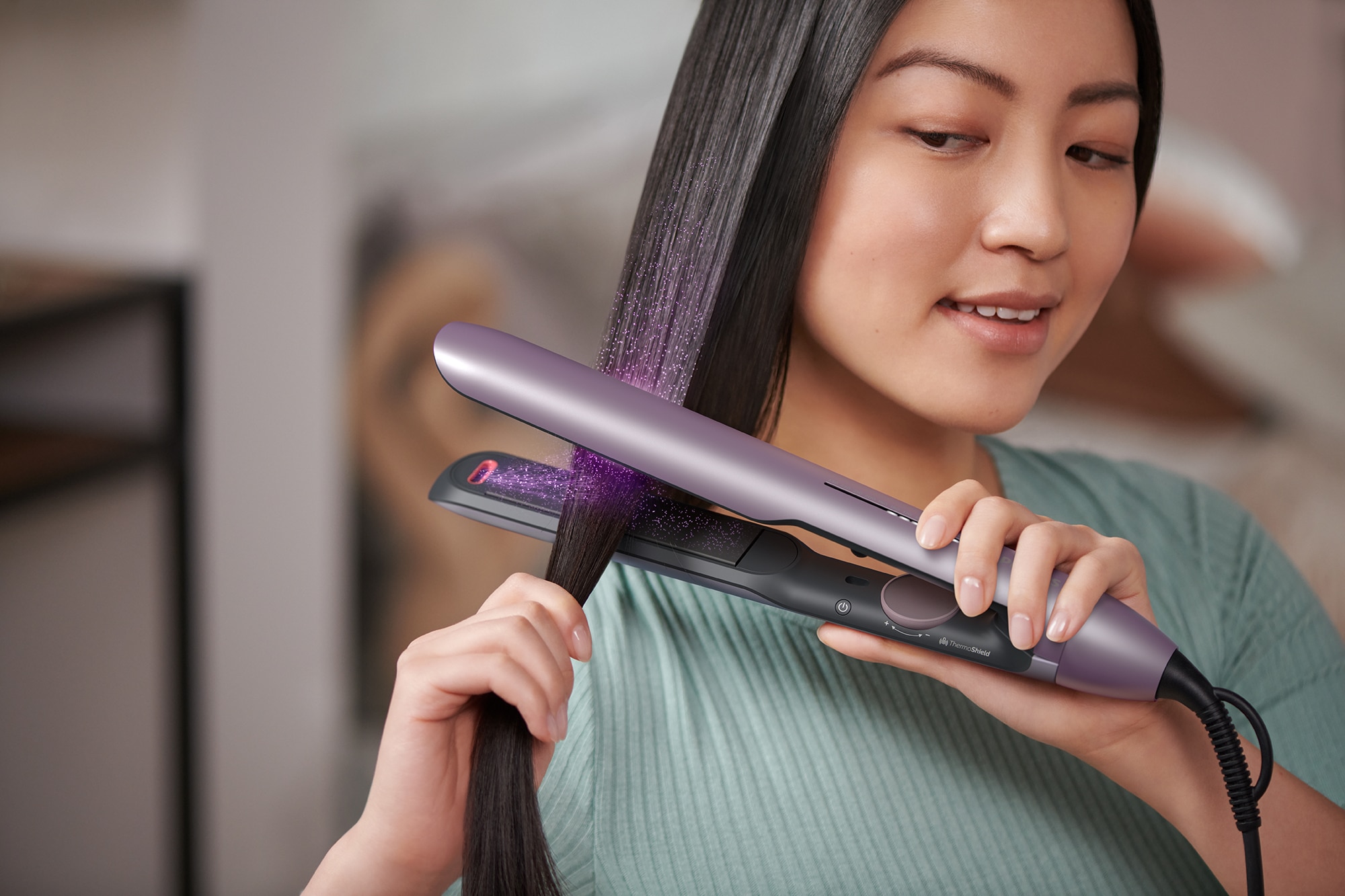 Alisador de Cabelo Philips Serie 5000, com Tecnologia ThermoShield 4