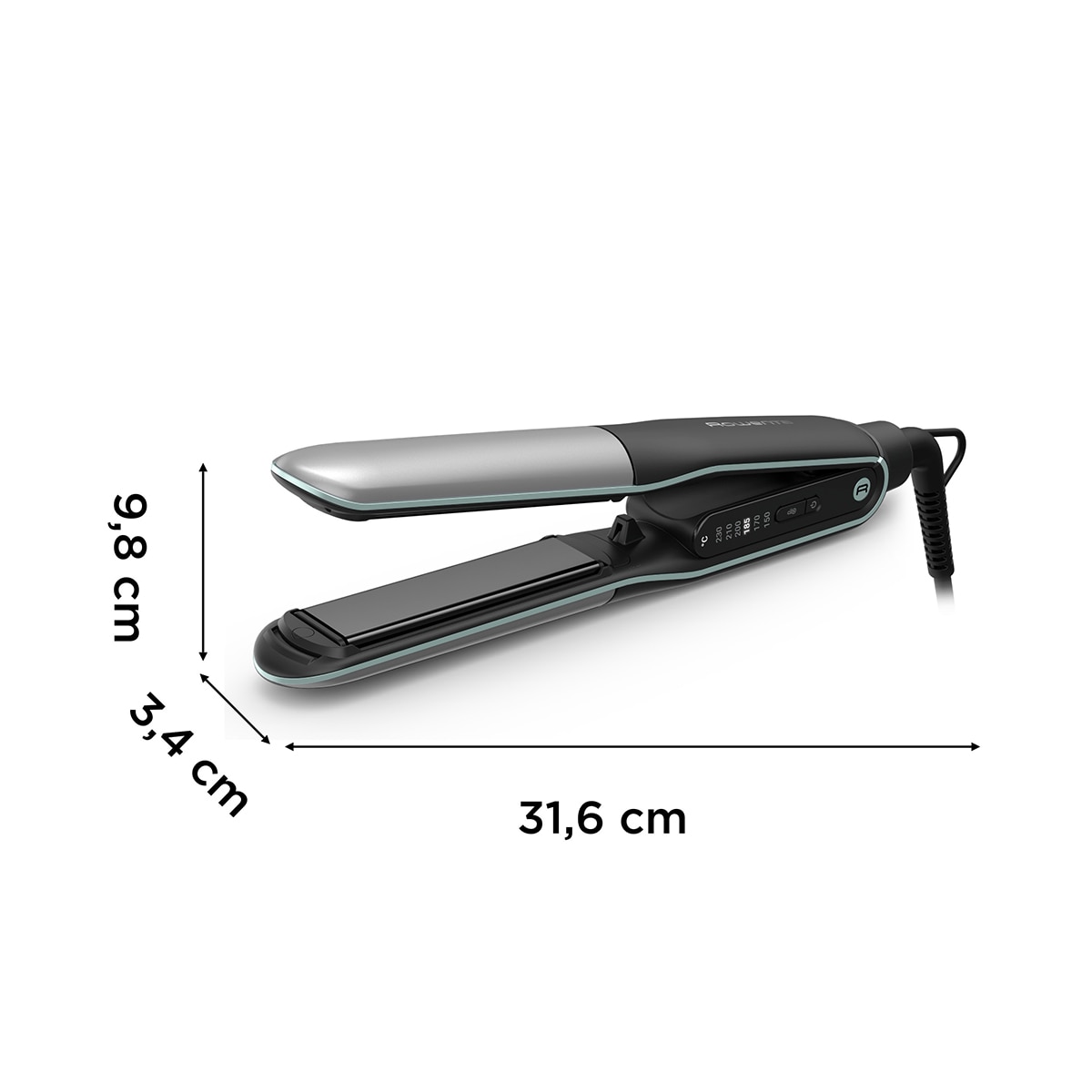 Plancha de pelo y rizador Rowenta Thermostyle 2 en 1, con revestimiento de Titanio Negro-2