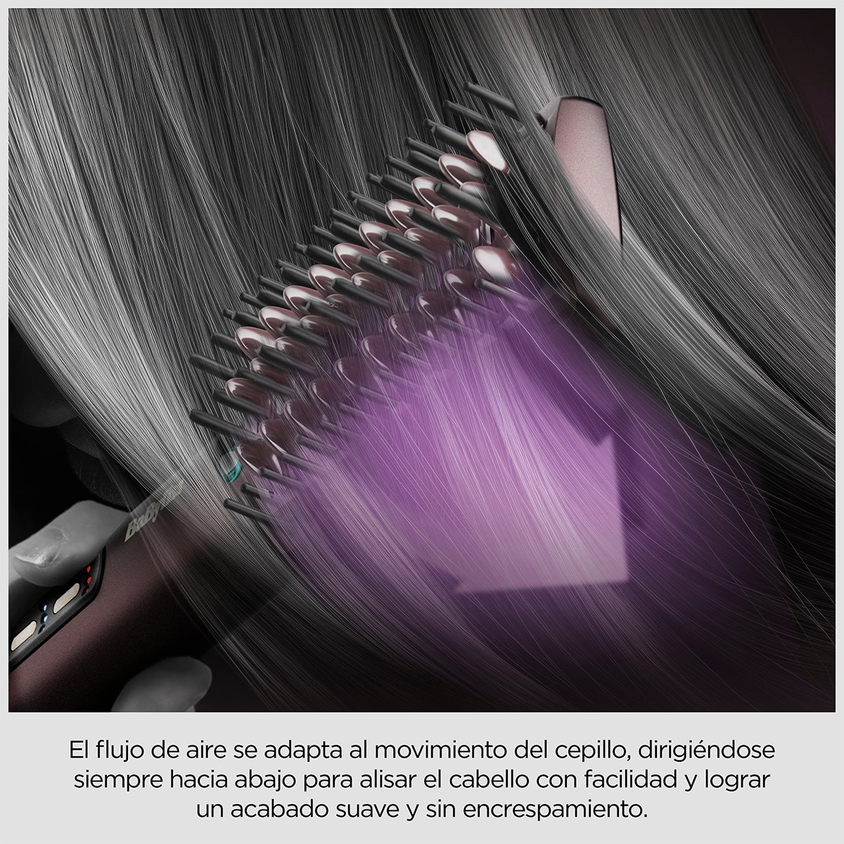 Cepillo alisador BaByliss Air Power Smooth con modo Ultra-Care Dorado-5