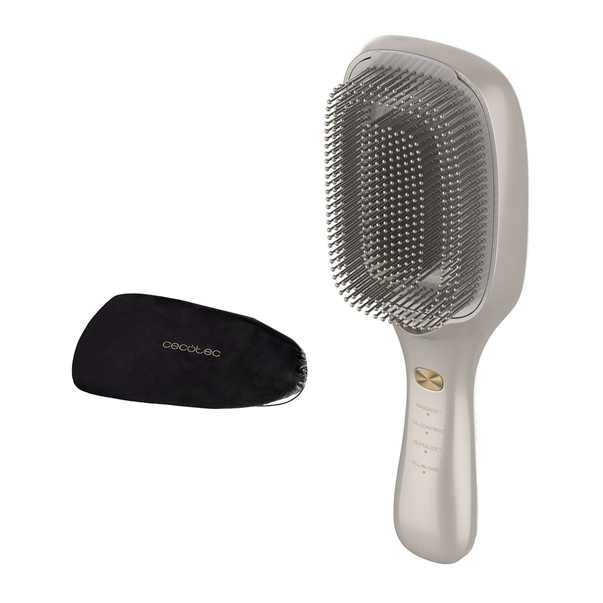 Cecotec - Cepillo iónico HairCare Revitalize Champagne.