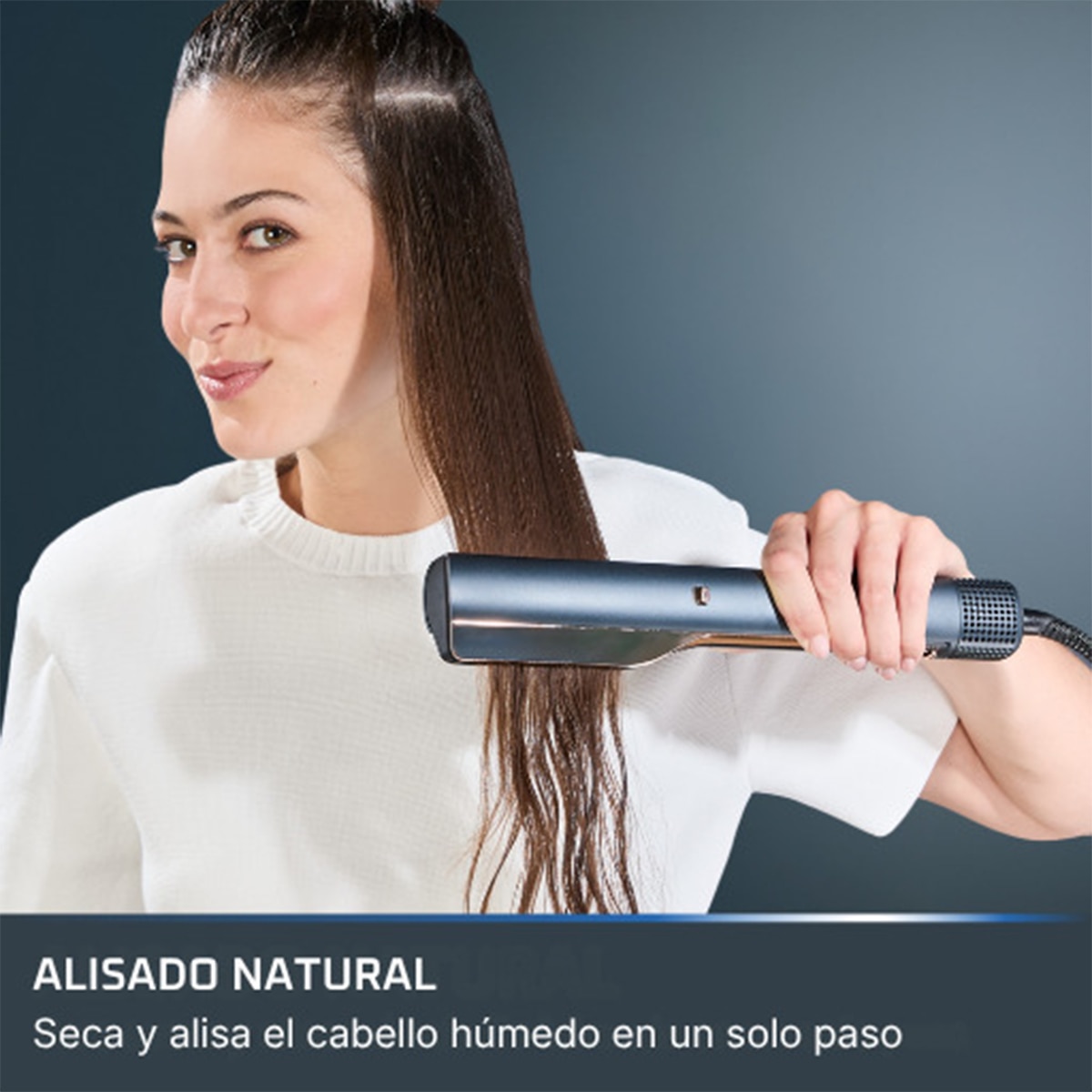 Plancha de Pelo con Secador Rowenta Air KeraStraight Ultimate Experience SF9A20 Seca y Alisa - Azul Azul-2