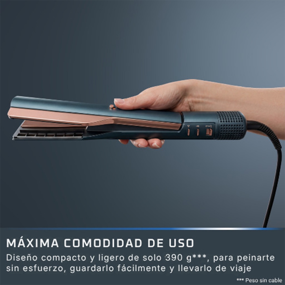 Plancha de Pelo con Secador Rowenta Air KeraStraight Ultimate Experience SF9A20 Seca y Alisa - Azul Azul-6