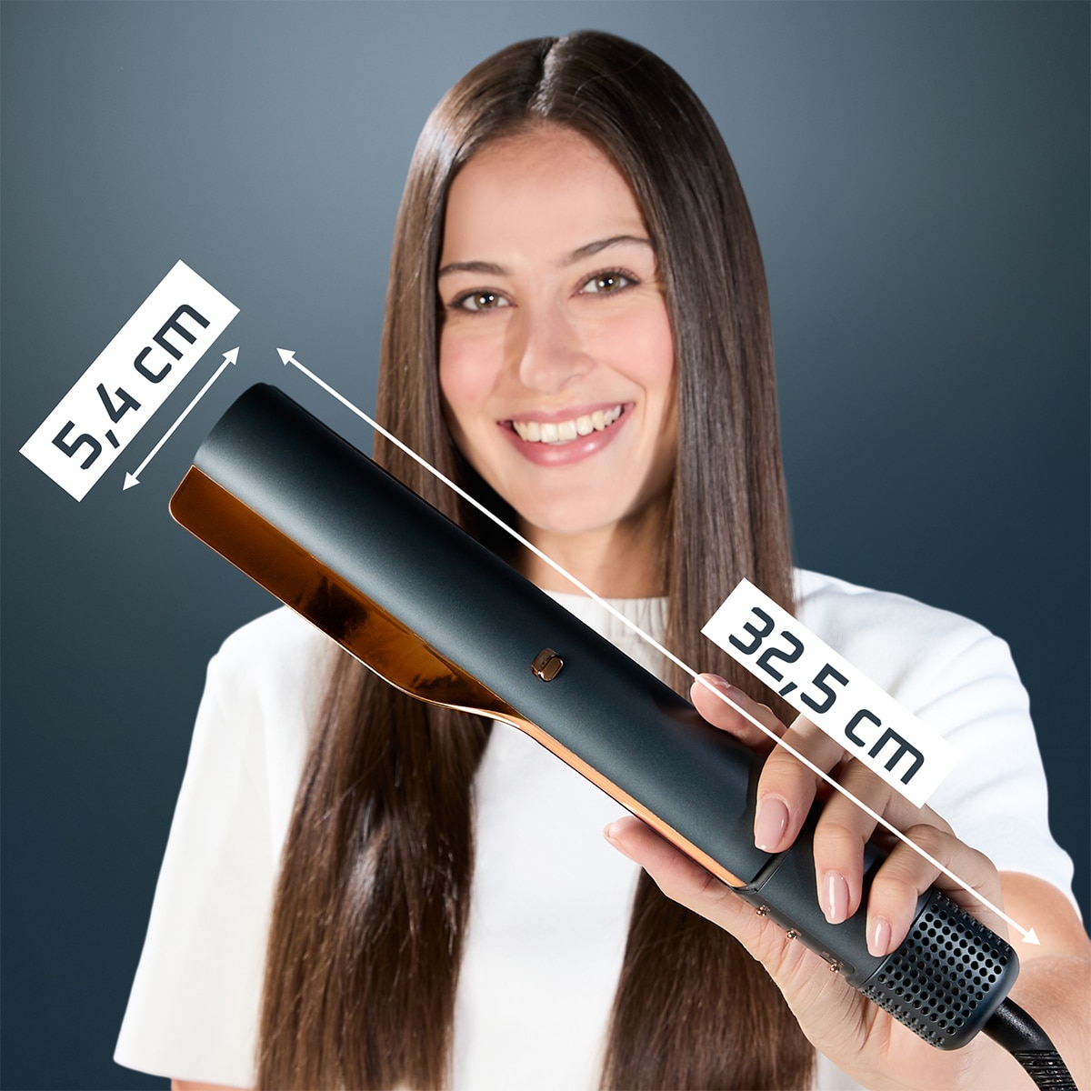 Plancha de Pelo con Secador Rowenta Air KeraStraight Ultimate Experience SF9A20 Seca y Alisa - Azul Azul-7