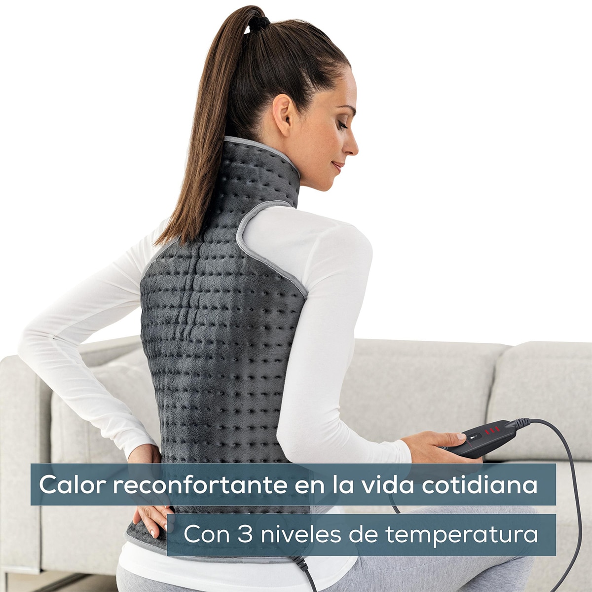 Almohadilla eléctrica Beurer Led cervical /dorsal HK-64 Cosy - Gris marengo Gris marengo-3