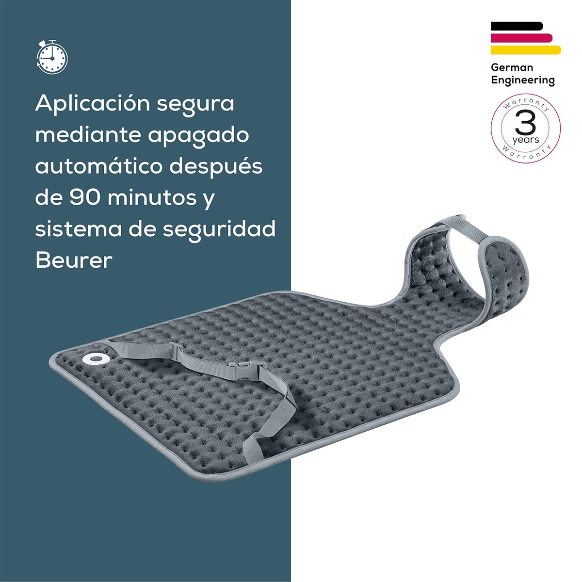 Almohadilla eléctrica Beurer Led cervical /dorsal HK-64 Cosy - Gris marengo Gris marengo-4