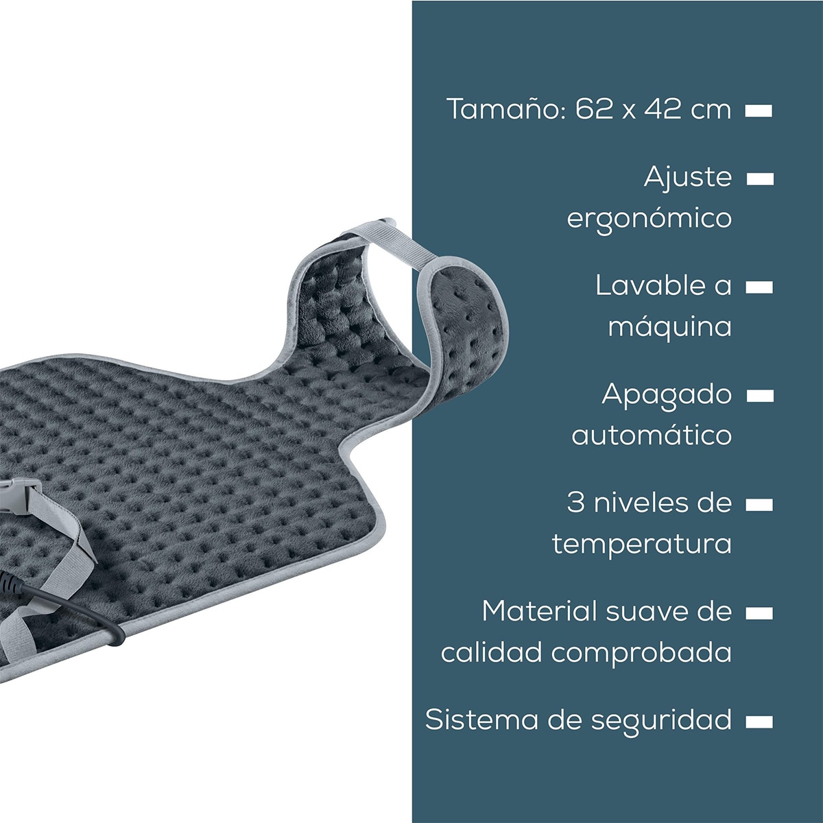 Almohadilla eléctrica Beurer Led cervical /dorsal HK-64 Cosy - Gris marengo Gris marengo-8